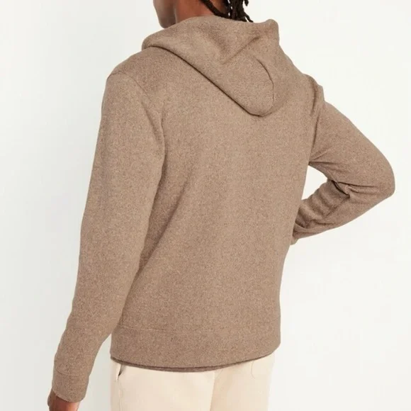 Old Navy Mens Fleece-Knit Zip Hoodie | M | Camel Brown NEW!! - Picture 3 of 10